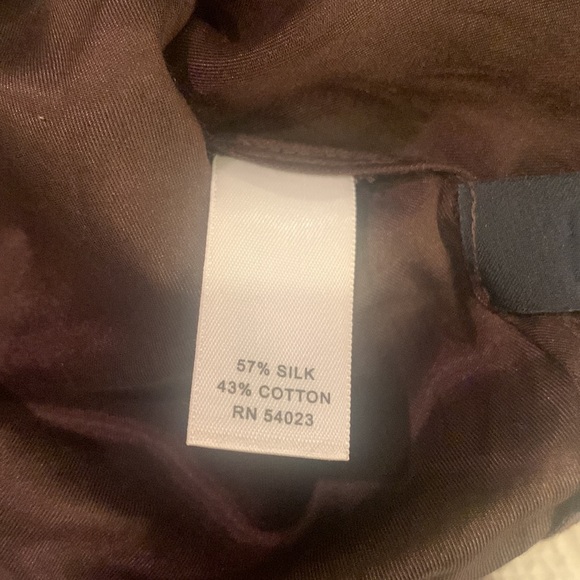 Brown soft silky long sleeve button down. Gold buttons. - Picture 4 of 4